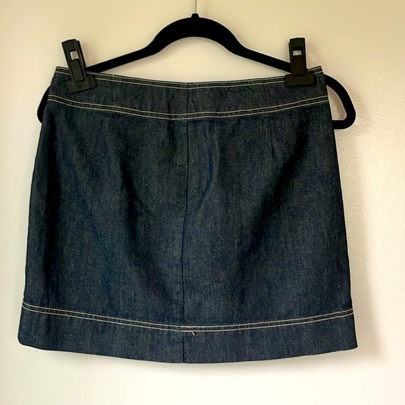 Gap dark wash side button 💯 cotton denim skirt size 4 - Picture 5 of 9